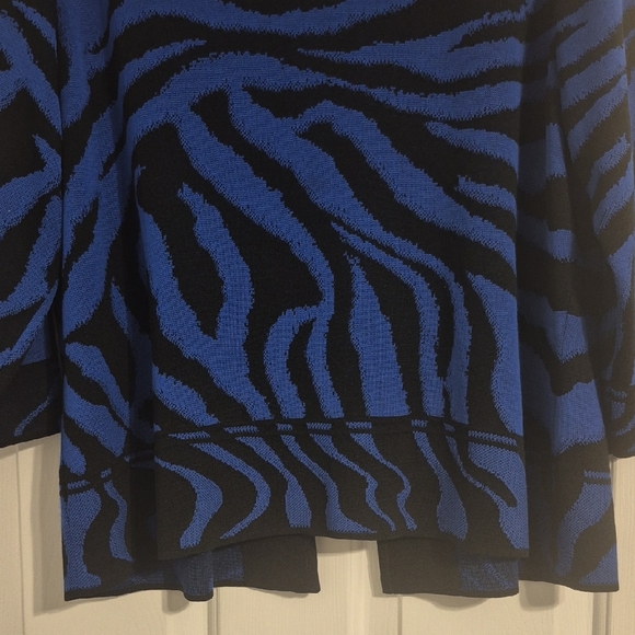 Ming Wang Zebra Pattern Blue and Black Blazer XL - Picture 4 of 4